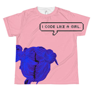 Code Like a Girl Power Pink Youth T-Shirt